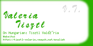 valeria tisztl business card